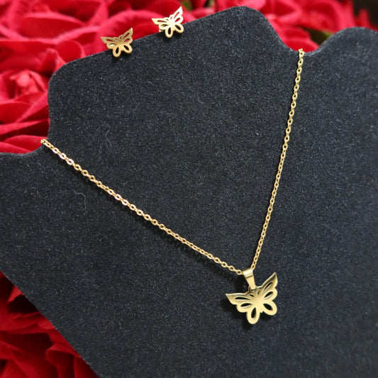 Vlinder Set - Roestvrijstaal Goud Butterfly set